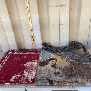 2 Holiday Tapestry Throw Blankets