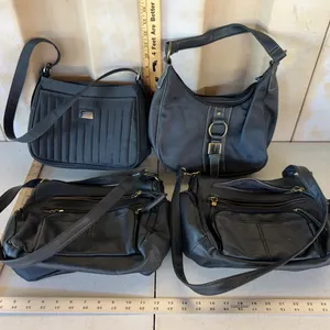 4 Lightly Worn Black Purses-The Filer New York, Etc.