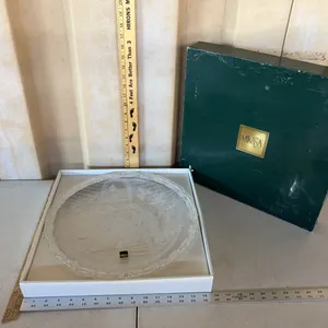 Vintage Mikasa Clear Glass Nativity Platter 15.5" In Box