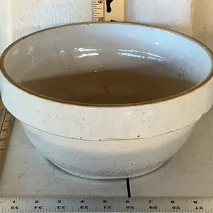 Vintage U.S.A. White/Cream Crock Mixing Bowl  10.25"X5"