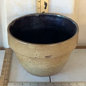 Vintage Crock Mixing Bowl 9.25"X6.25", Some Chips