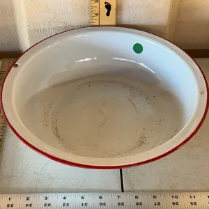 Vintage White Enamel Pan/Bowl 12"X3"