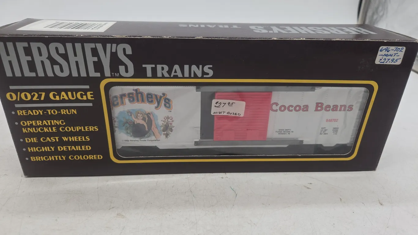 Vintage Hershey's trains cocoa bean boxcar new inbox