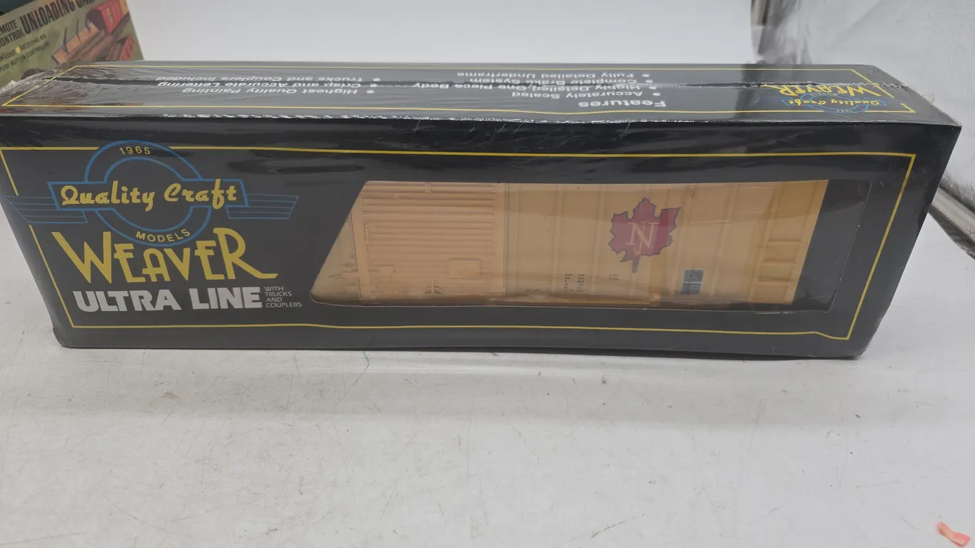The vintage Weaver brand 50 ft ribbed side box car in original box