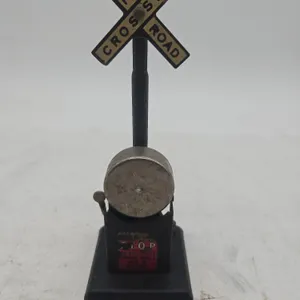 Vintage marxs Brand number 418 railroad crossing sign with bell