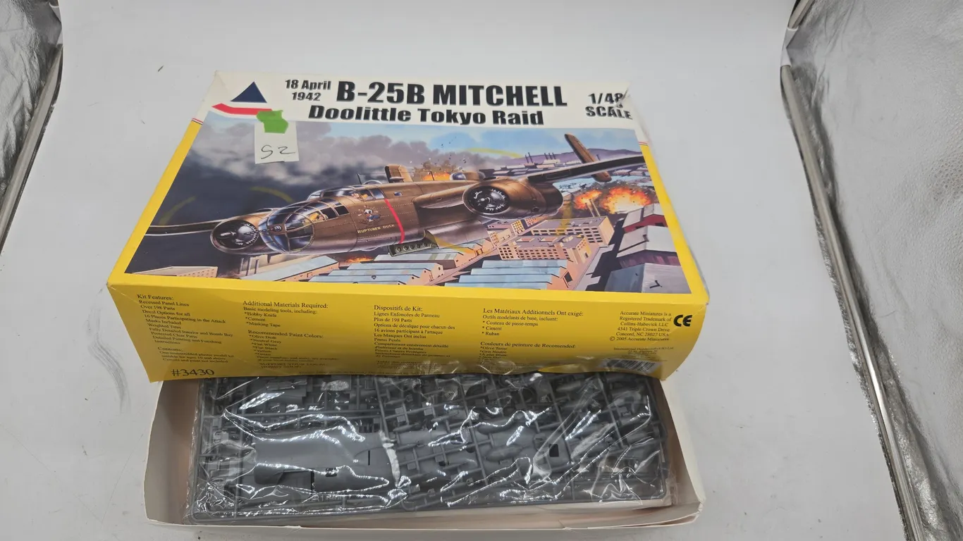 Vintage accurate miniatures b25 Mitchell bomber model in original box