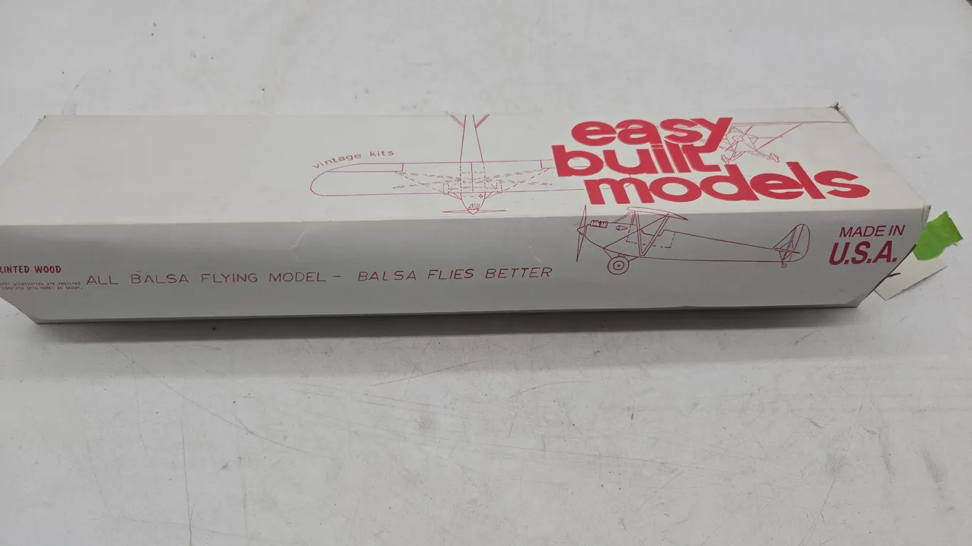 Vintage balsa wood flying model kit in original box