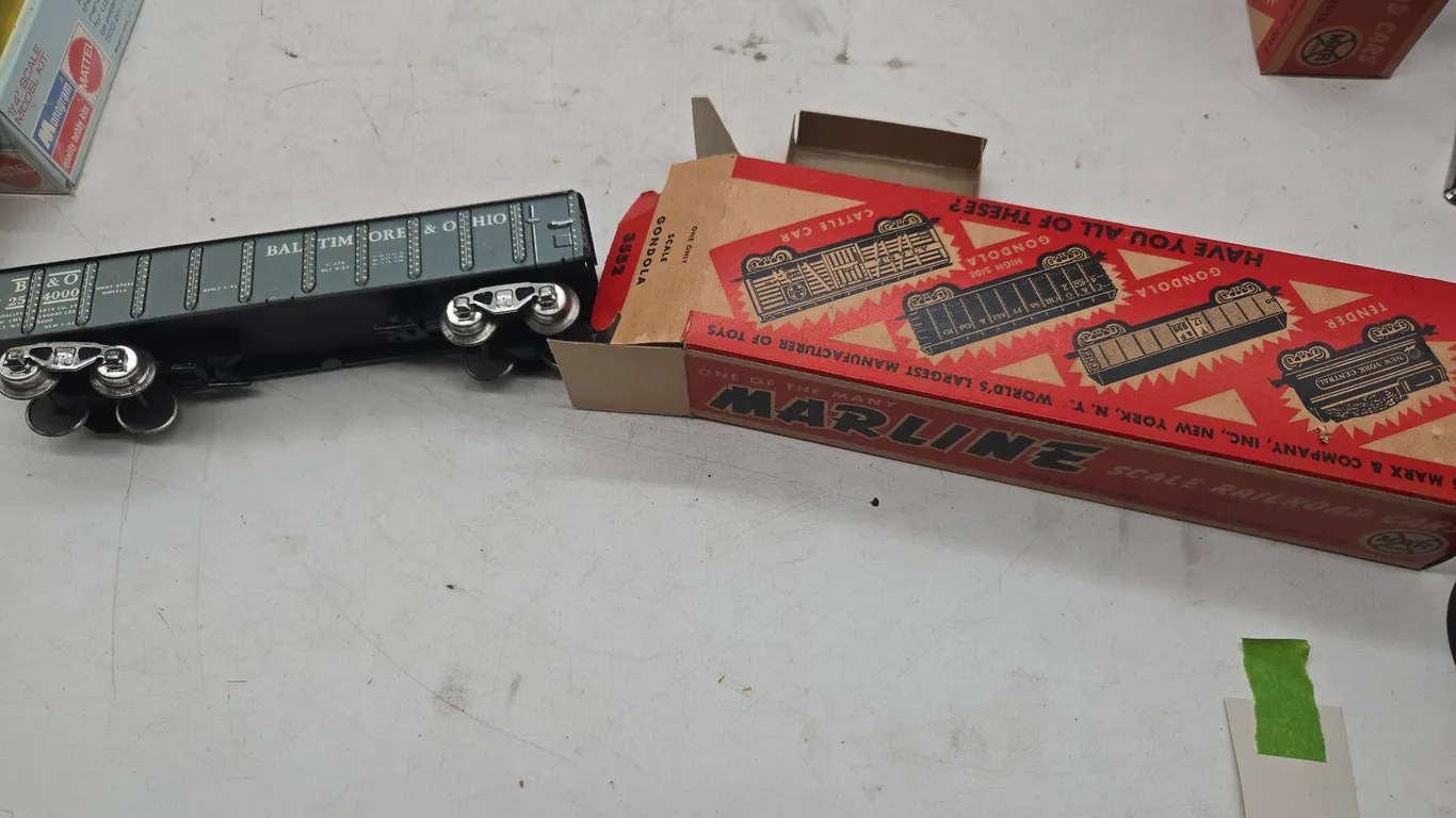 Vintage marxs Brand number 3552 gondola car new and original box