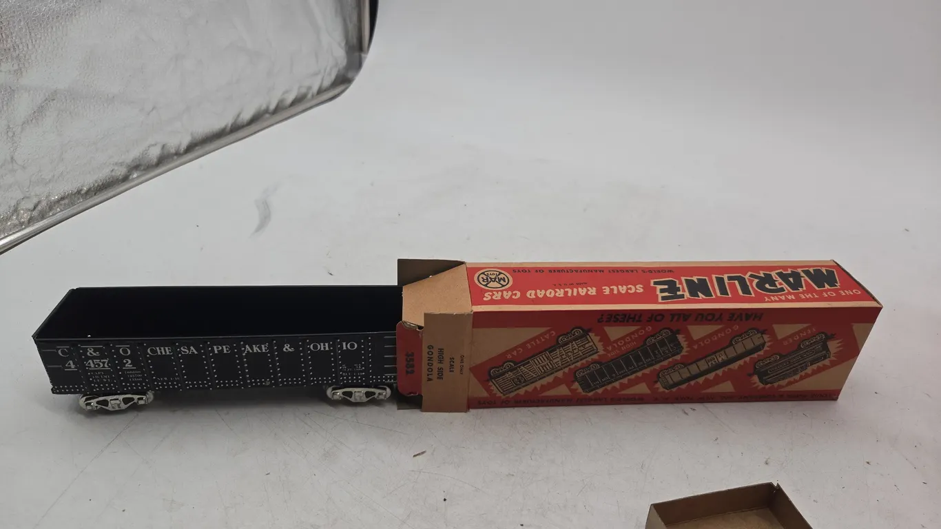 Vintage marxs Brand number 3582 high sided gondola car new in box
