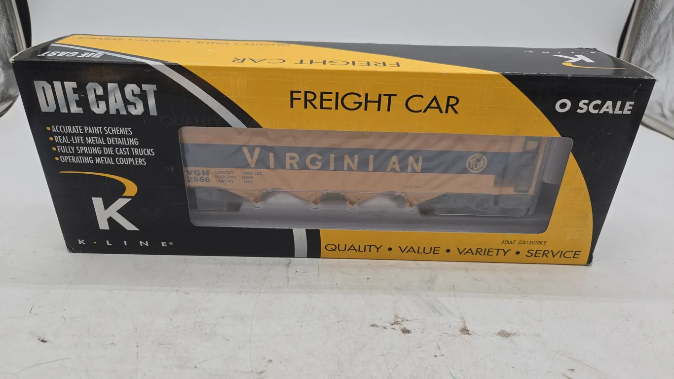 Vintage k line diecast Virginian freight car new inbox