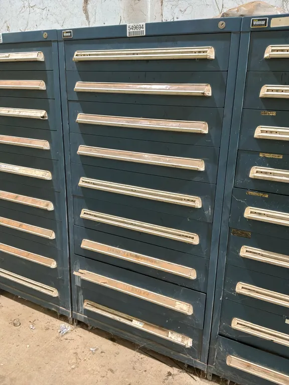 STANLEY VIDMAR 9 DRAWER CABINET WITH CONTENTS