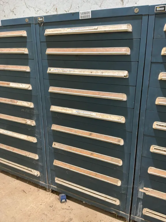 STANLEY VIDMAR 9 DRAWER CABINET WITH CONTENTS