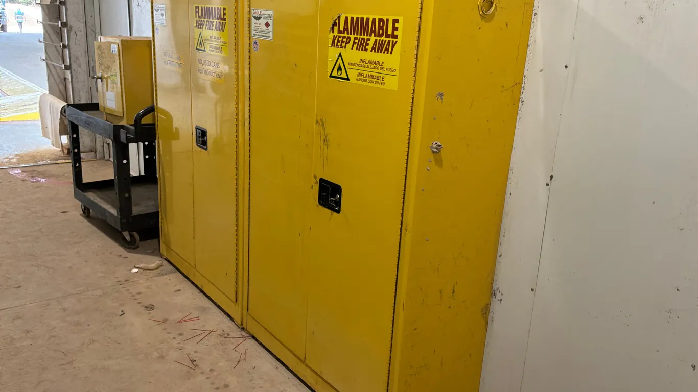 EAGLE 4510 FLAMMABLE STORAGE CABINETS WITH CONTENTS