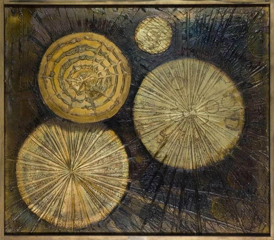 VINCENT BOCCHINI CELESTIAL DISCS MIXED MEDIA