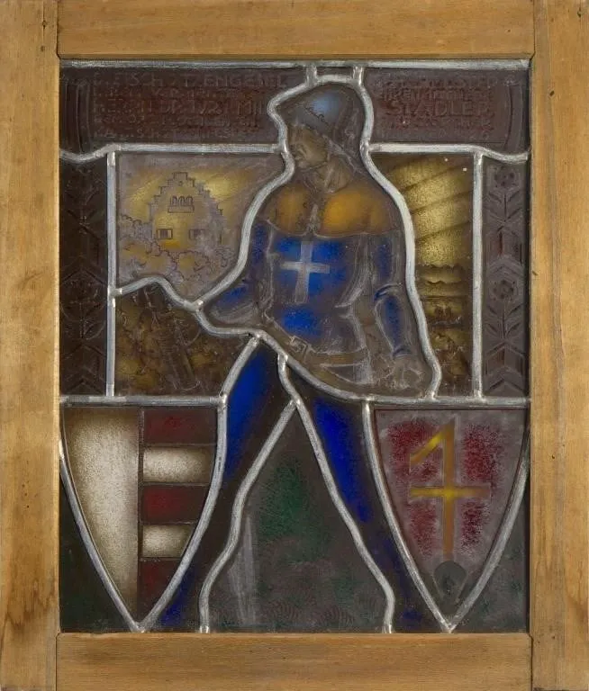 A. BL�CHLINGER A. K�BELE SWISS STAINED GLASS 1926
