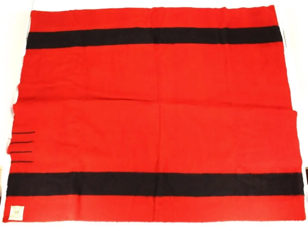 HUDSON'S BAY 4-POINT RED WOOL BLANKET 90 X 72