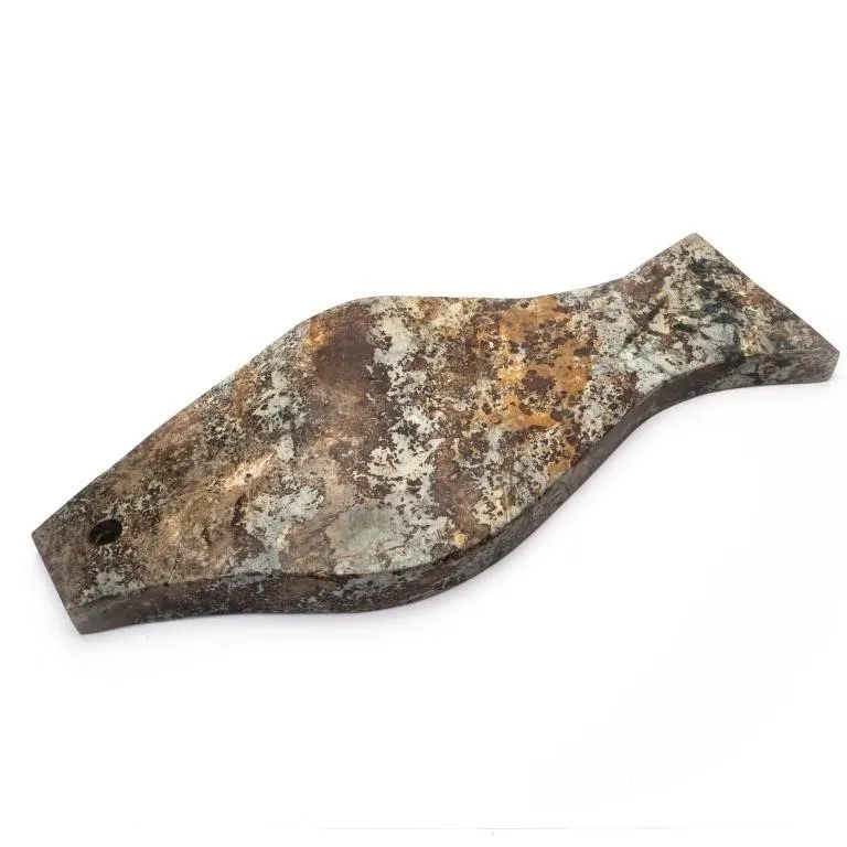 CHINESE ARCHAISTIC CARVED STONE RITUAL BLADE