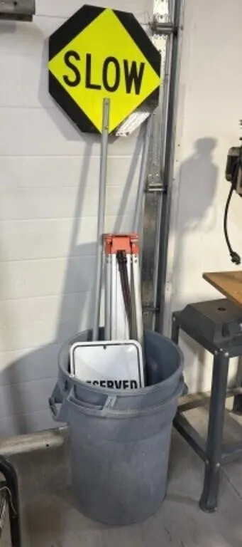 2 Plastic Garbage Bins - No Lids, Reserved