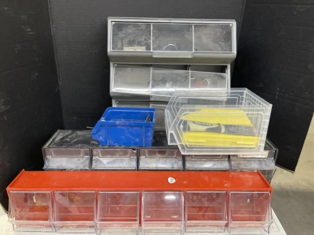 Plastic Hardware Storage With Miscellaneous Tools