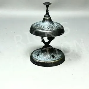 vintage cast brass service bell - 5" h