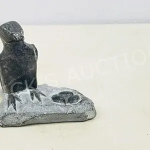 5" tall carved soapstone bird on nest