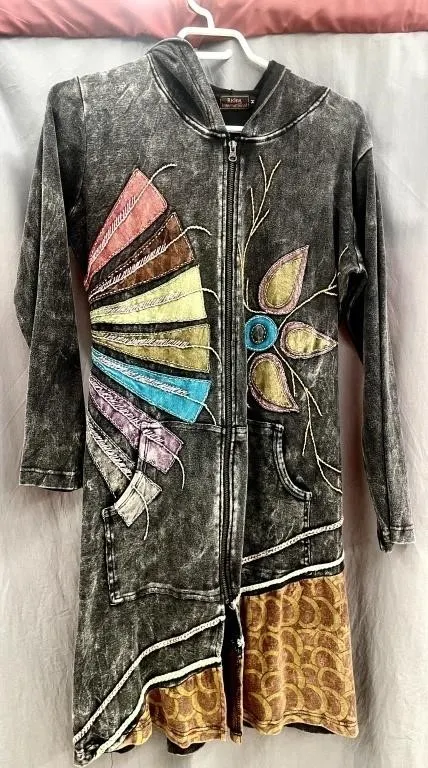 Rising International brand faded charcoal long
