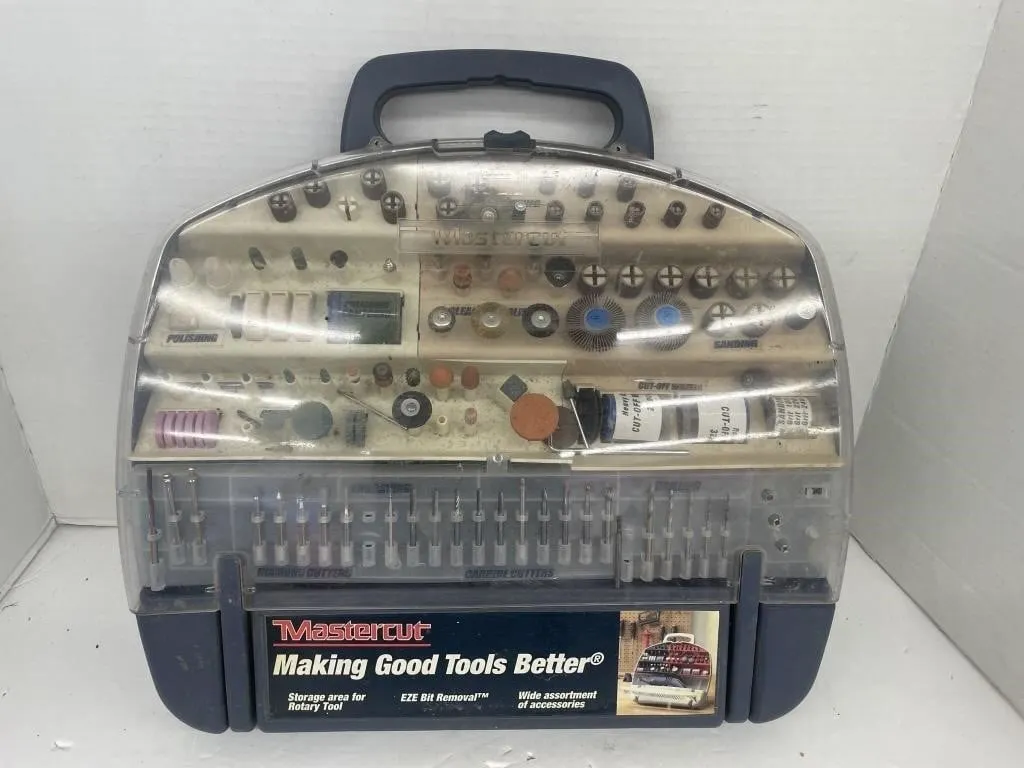 Mastercut rotary tool accessory kit with a