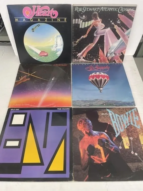 Six classic rock LPs. Heart, Magazine