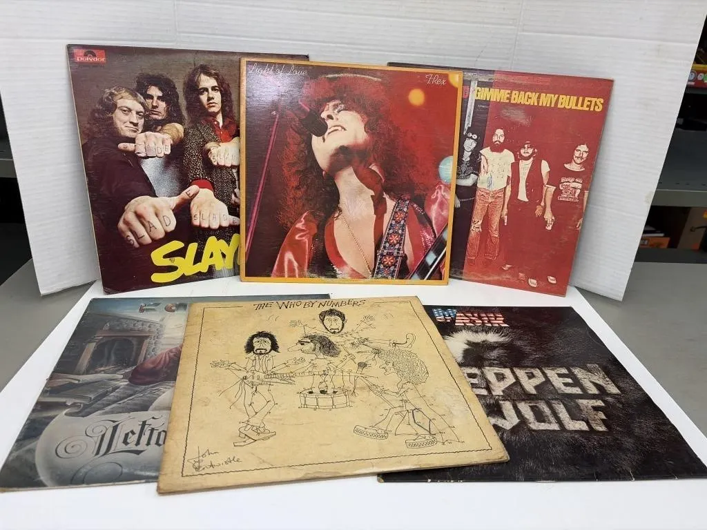 Vintage rock and glam-rock records