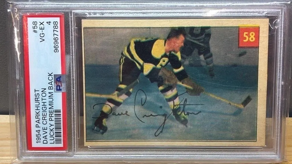 Grade 4 PSA Parkhurst 1954 Dave Creighton Hockey