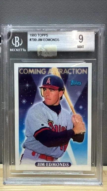 Grade 9 Beckett TOPPS 1993 Jim Edmonds Baseball