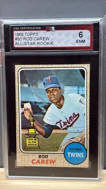 Grade 6 KSA TOPPS 1968 Rod Carew Rookie Baseball
