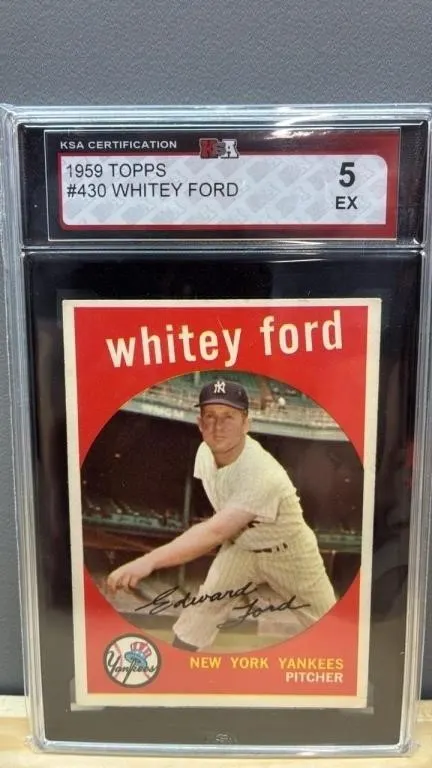 Grade 5 KSA TOPPS 1959 Whitely Ford Baseball