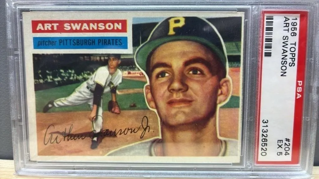 Grade 5 PSA TOPPS 1956 Art Swanson Baseball Card.
