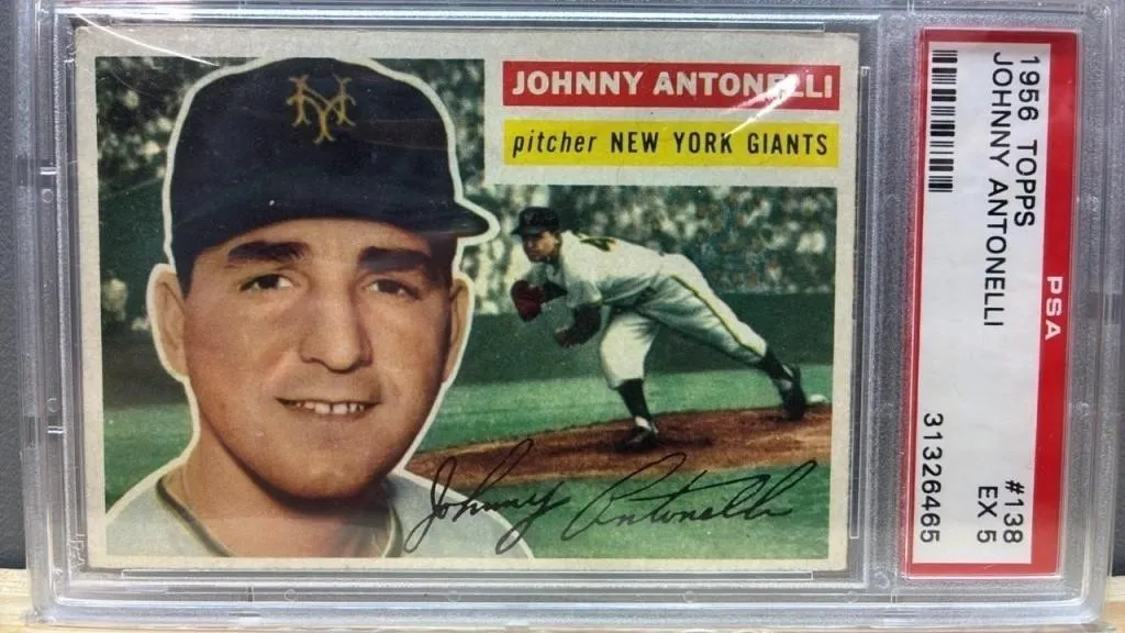 Grade 5 PSA TOPPS 1956 Johnny Antonelli Baseball