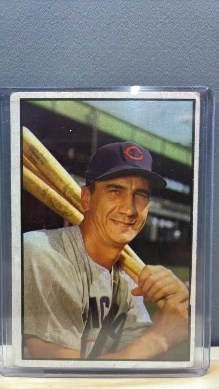 1953 Bowman Colour Hank Sauer Baseball Card. *SC