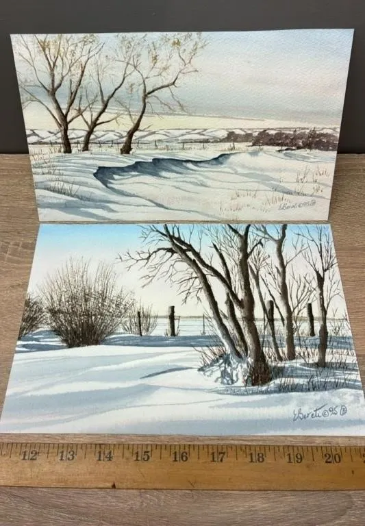 2 Original Watercolour Paintings By Ernest