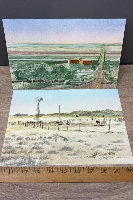 2 Original Watercolour Paintings by Ernest