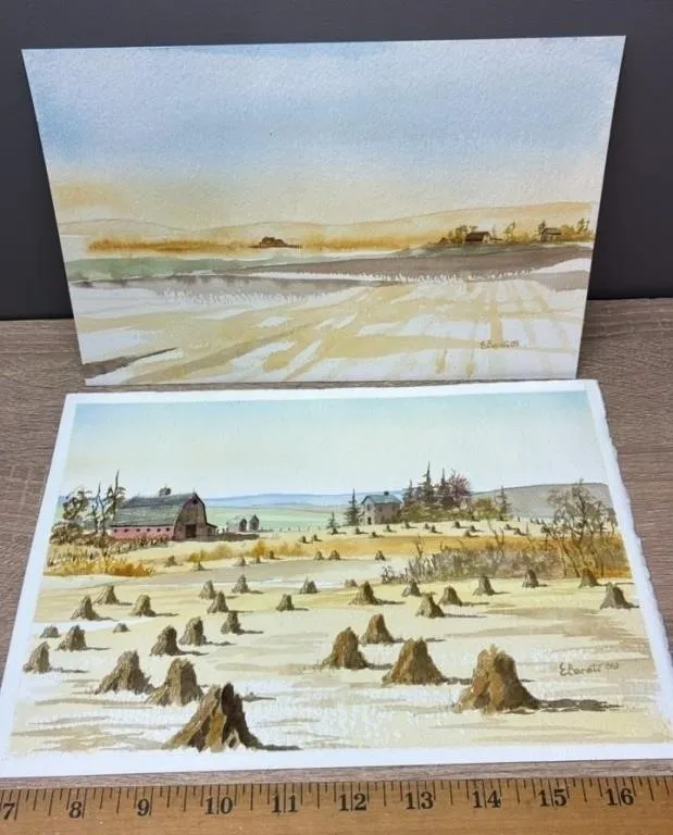 2 Original Watercolour Paintings by Ernest
