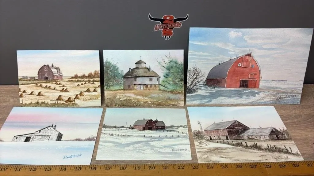 6 Original Watercolour Paintings by Ernest