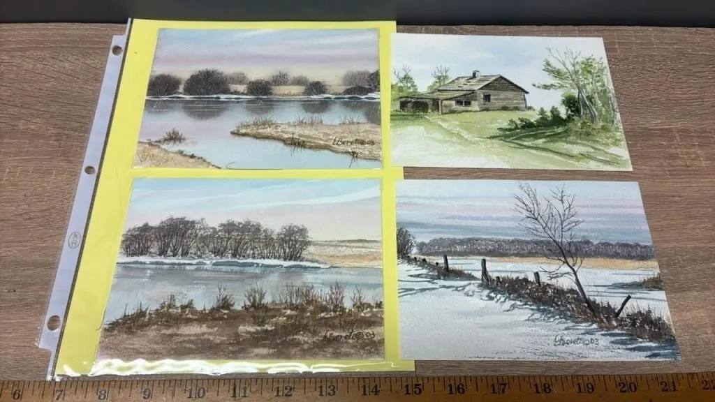 4 Original Watercolour Paintings by Ernest