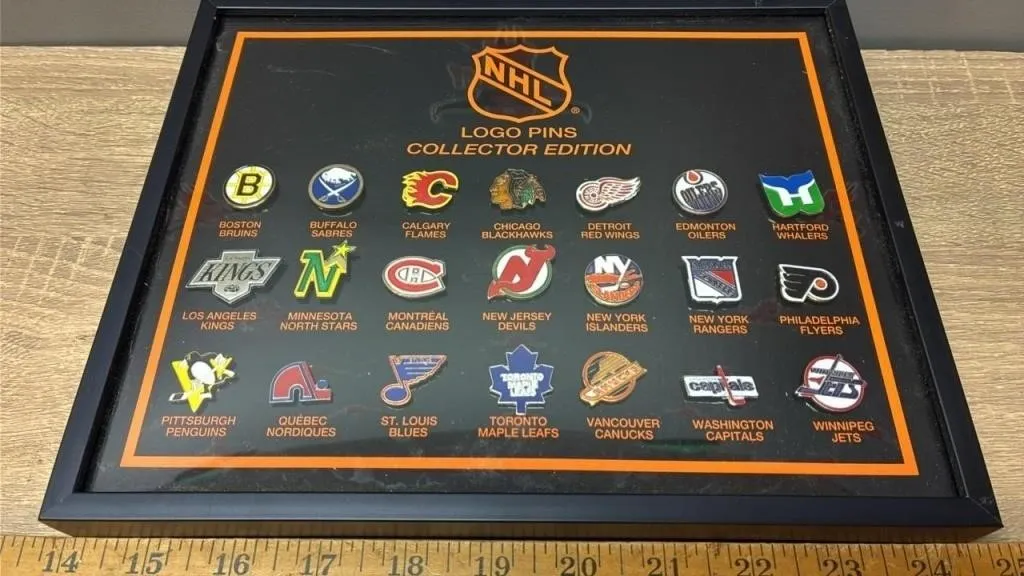 NHL Logo Pin Collection. 11.5"Wx8.5"H.