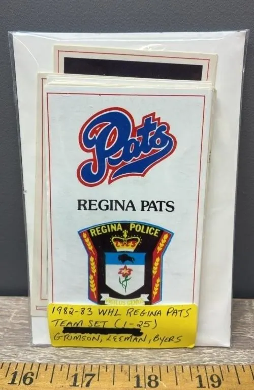 1982-83 WHL Regina Pats Team Card Set.