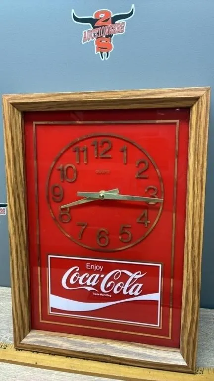 Coca-Cola Reverse Painted Glass Wall Clock.