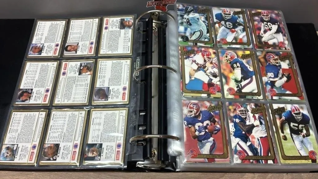 Binder of 1991 Football Cards.