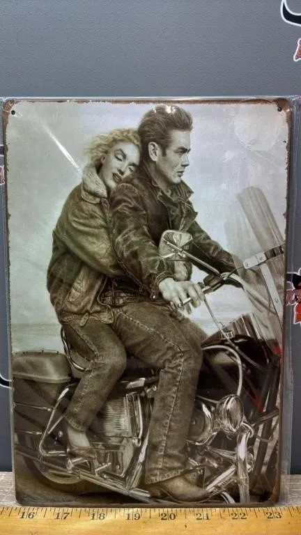 Decorative Tin Sign - Marilyn & James. 8�x12�.