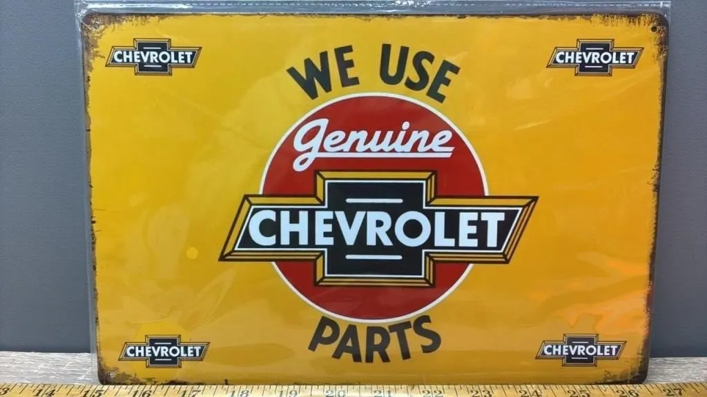 Decorative Tin Sign - Chevy Parts. 8�x12�.