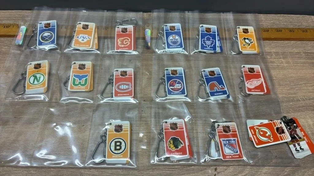 NHL Keychains w/Player Photo Cards.