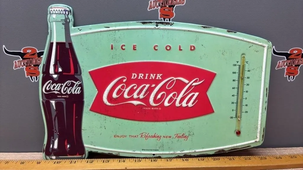 Decorative Coca-Cola Sign w/Thermometer