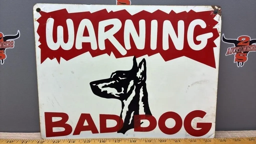 Bad Dog Tin Sign. 12�x9�.
